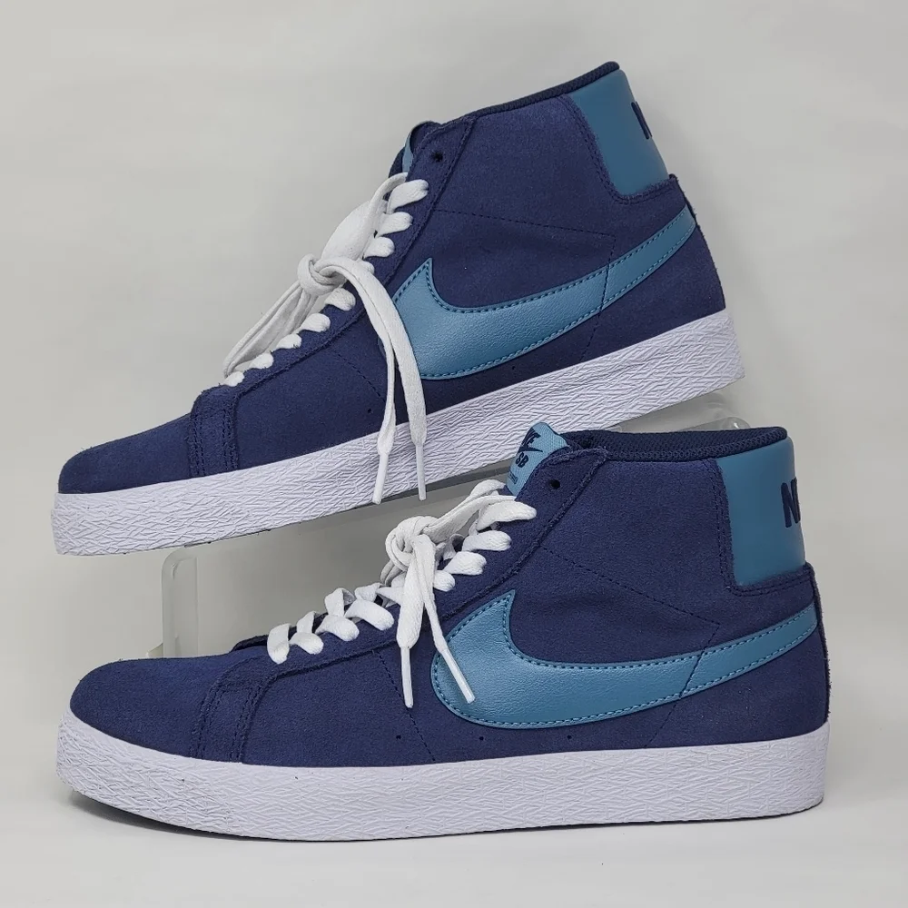 Nike Blue and Teal High-Top Sneakers - Size 14